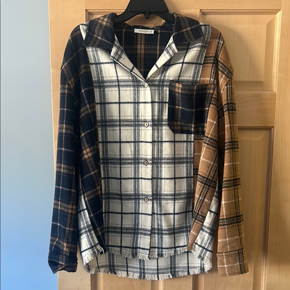 Multi-colored plaid flannel